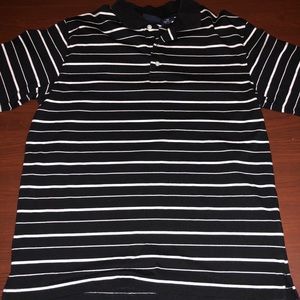 Puritan largeshort sleeve collar black white strip